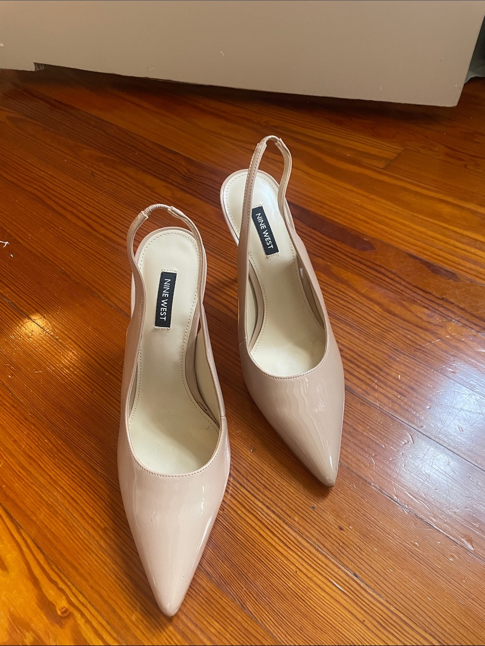 Nine West Blush Patent Pointed-Toe Slingback Pumps
